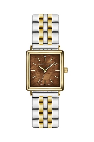 Montre à quartz en acier, diamant et nacre Marie