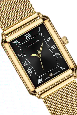 Montre à quartz en acier et diamant Elene 