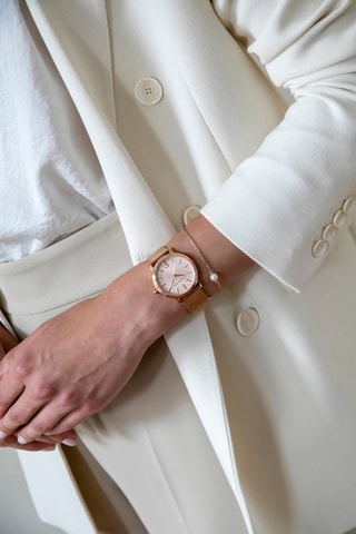 Montre à quartz en acier et diamant Juliet 