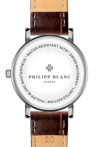 Montre à quartz en cuir - Marron et argenté