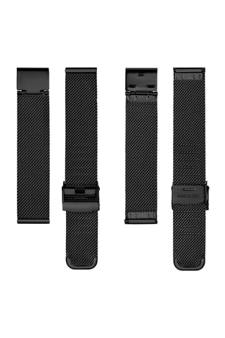 Montre à quartz en acier - Noir et argenté