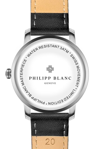 Montre à quartz en cuir - Noir et argenté