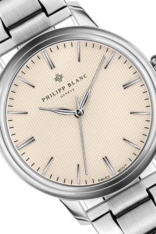 Coffret montre à quartz en acier et bracelet Zurich