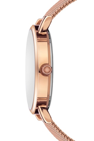 Montre à quartz en acier - Doré rose