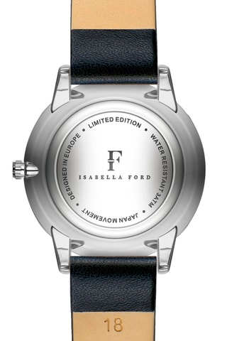 Montre à quartz en cuir, diamants et plaqué ion