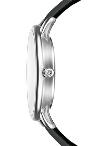 Montre à quartz en cuir, diamants et plaqué ion