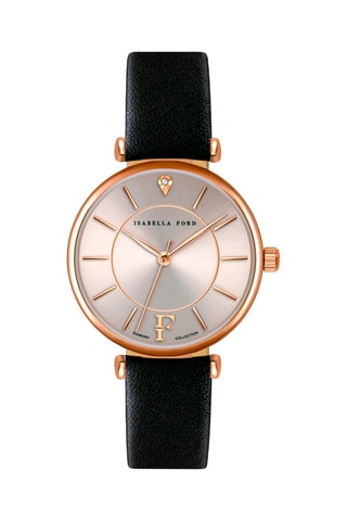 Montre à quartz en cuir et diamant Sophia