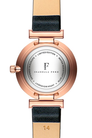 Montre à quartz en cuir et diamant Sophia