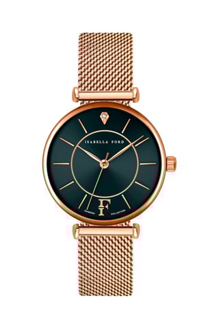 Montre à quartz en acier et diamant Portia