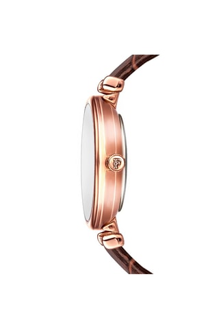 Montre à quartz en cuir et diamant