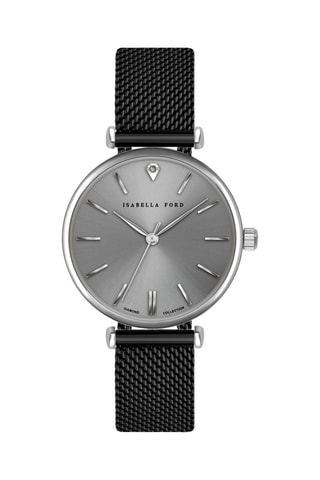 Montre à quartz en acier et diamant Audrey