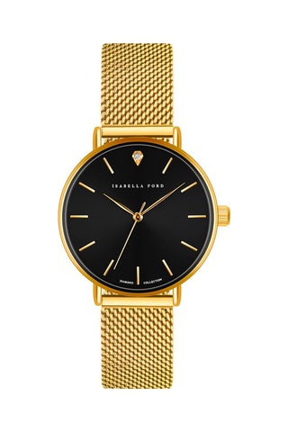 Montre à quartz en acier et diamant Luna