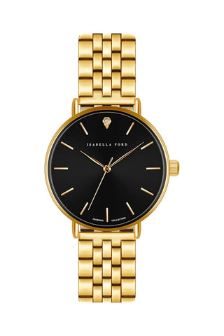 Montre à quartz en acier et diamant Luna