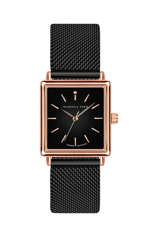 Montre à quartz en acier et diamant Patricia