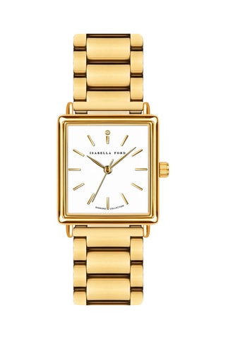 Montre à quartz en acier et diamant Charlotte
