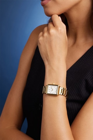 Montre à quartz en acier et diamant Charlotte