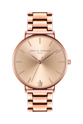 Montre à quartz en acier - Doré rose