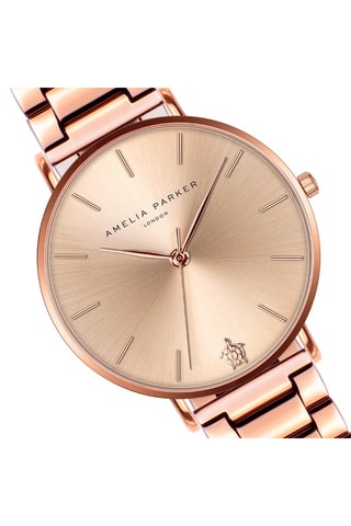 Montre à quartz en acier - Doré rose