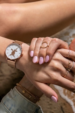 Coffret montre à quartz et bracelet Rose Turtle