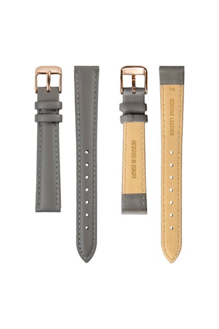 Montre à quartz en cuir Petite Classique - Gris et doré rose