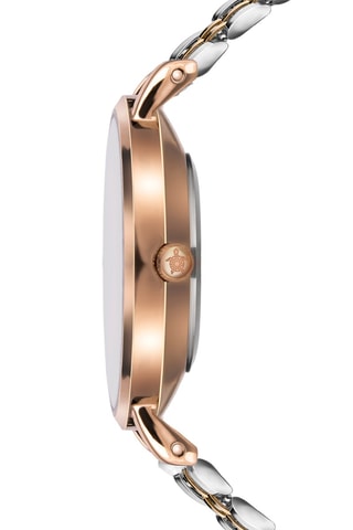 Montre à quartz en acier Petite Classique - Argenté et doré rose