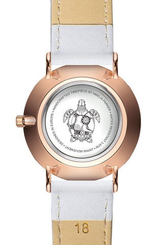 Montre à quartz en cuir et nacre