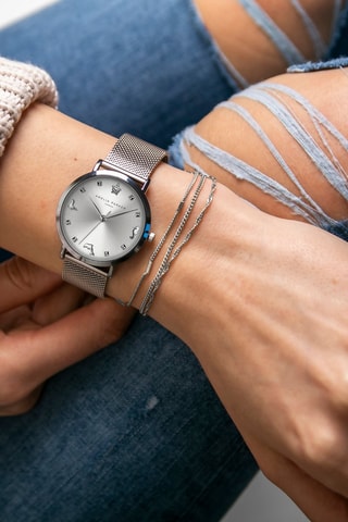 Montre à quartz en acier Charm - Argenté