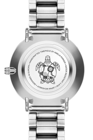 Montre à quartz en acier Maya Bay - Argenté et vert foncé