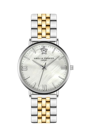 Montre à quartz en acier et nacre Oyster