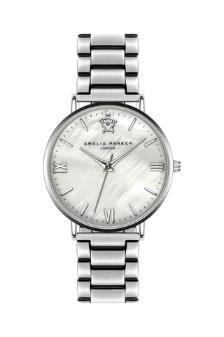 Montre à quartz en acier et nacre Oyster