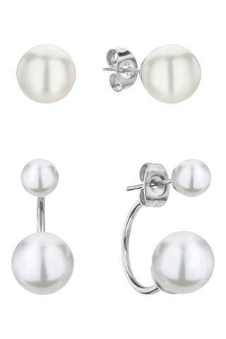 2 paires de boucles d'oreilles - Argenté