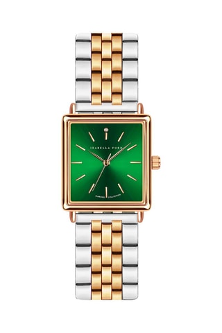 Montre à quartz en acier et diamant Elisabeth