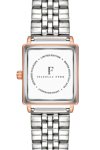 Montre à quartz en acier et diamant Elisabeth