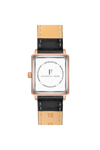 Montre à quartz en cuir et diamant Elisabeth
