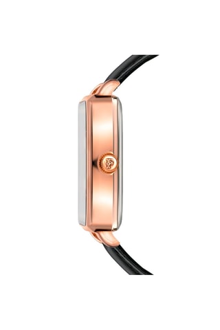 Montre à quartz en cuir et diamant Elisabeth