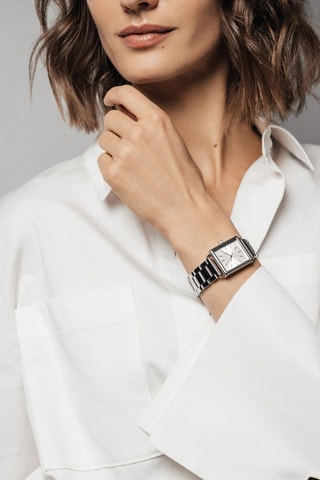 Montre à quartz en acier et diamant Morgane