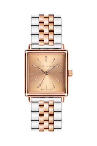 Montre à quartz en acier et diamant Adeline