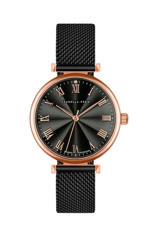 Montre à quartz en acier et diamant Louise