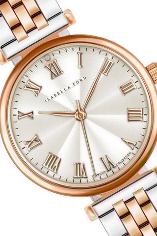 Montre à quartz en acier et diamant Victoria
