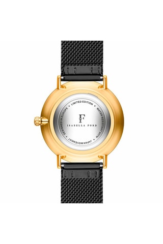 Montre à quartz en acier et diamant Estelle