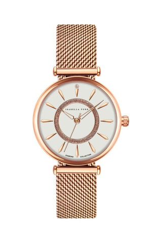 Montre à quartz en acier et diamant Zoé