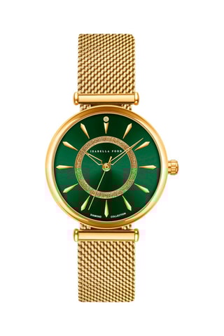 Montre à quartz en acier et diamant Nathalie