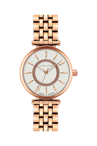 Montre à quartz en acier et diamant Zoé