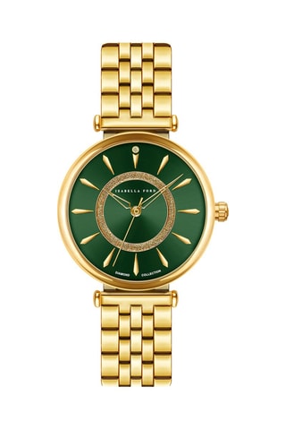 Montre à quartz en acier et diamant Nathalie
