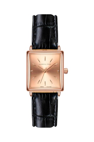 Montre à quartz en cuir et diamant Florence