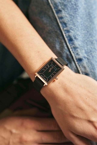 Montre à quartz en acier et diamant Odette