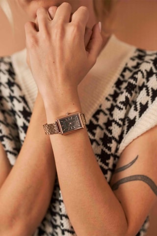 Montre à quartz en acier et diamant Odette