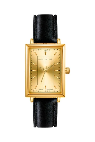 Montre à quartz en cuir et diamant Elodie