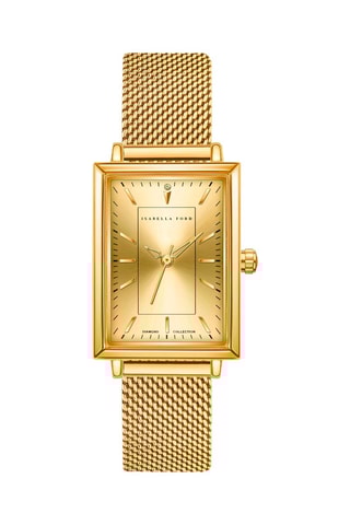 Montre à quartz en acier et diamant Luna