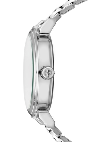 Montre à quartz en acier, diamant et nacre Joie